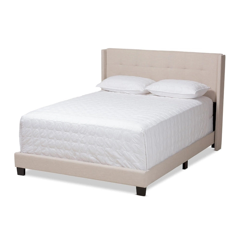 Lit en tissu capitonné contemporain par