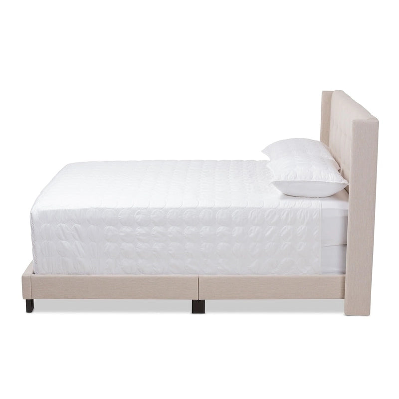 Lit en tissu capitonné contemporain par