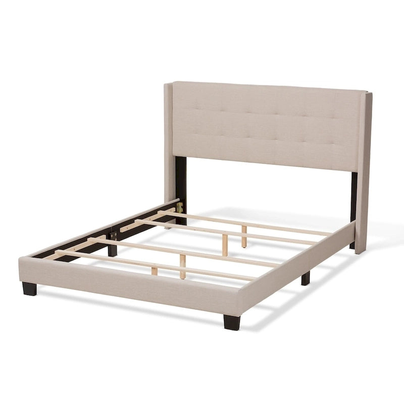 Lit en tissu capitonné contemporain par