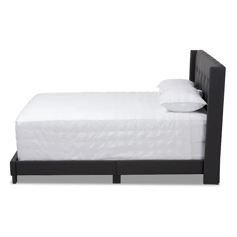 Lit en tissu capitonné contemporain par