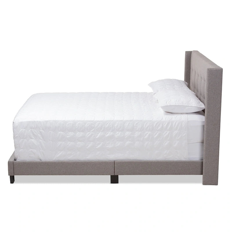 Lit en tissu capitonné contemporain par