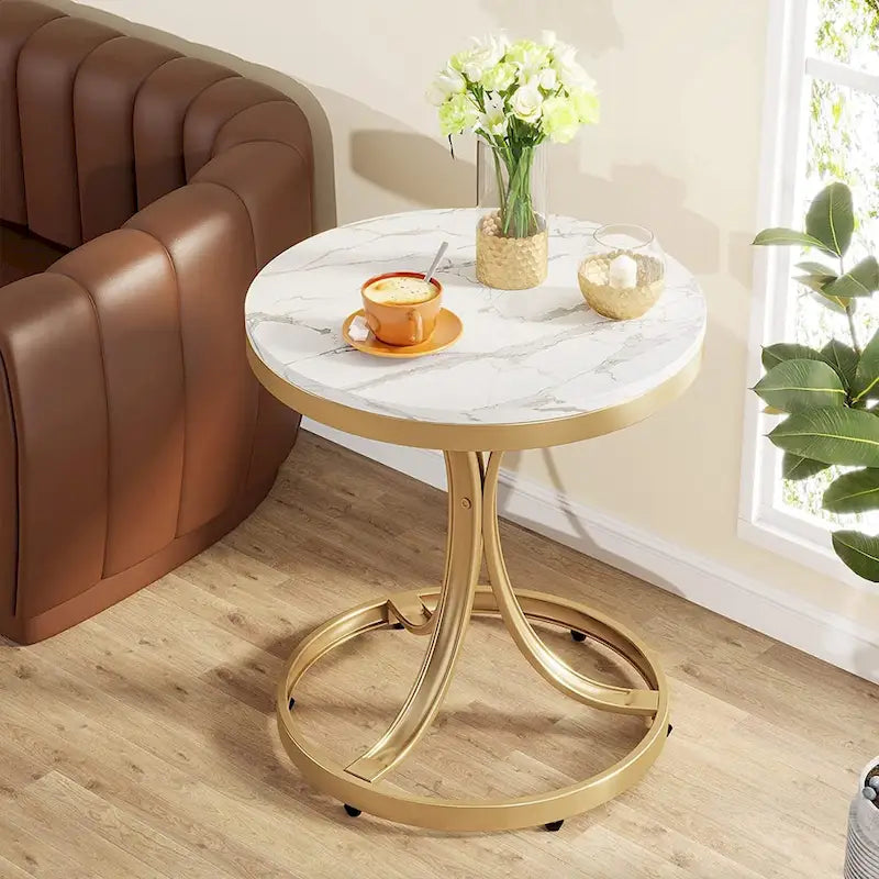 Guéridon rond et moderne pour entrée ou salon