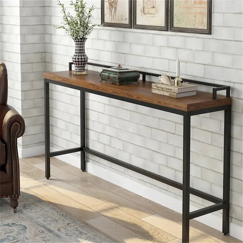 Table console étroite, Table d'appoint derrière un canapé, Table d'entrée pour couloir