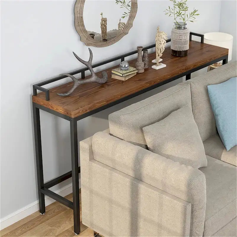 Table console étroite, Table d'appoint derrière un canapé, Table d'entrée pour couloir