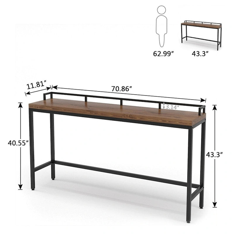 Table console étroite, Table d'appoint derrière un canapé, Table d'entrée pour couloir