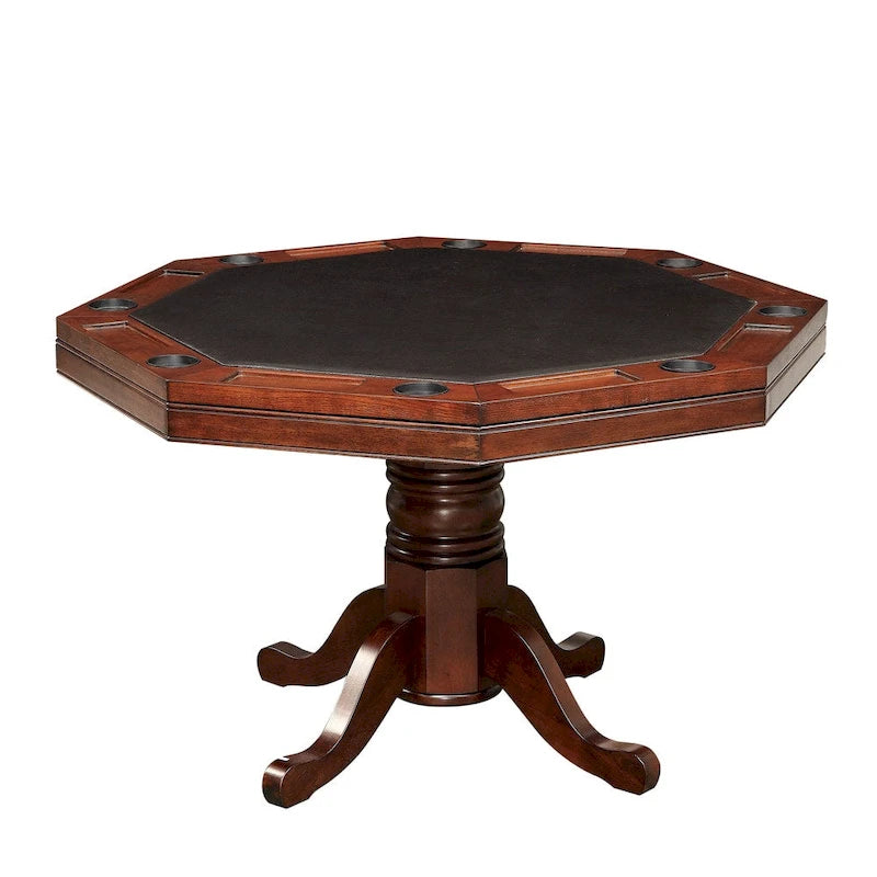 Table de poker traditionnelle en bois massif de cerisier par