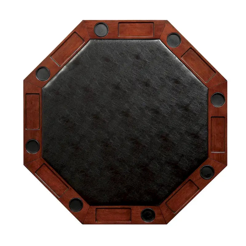 Table de poker traditionnelle en bois massif de cerisier par