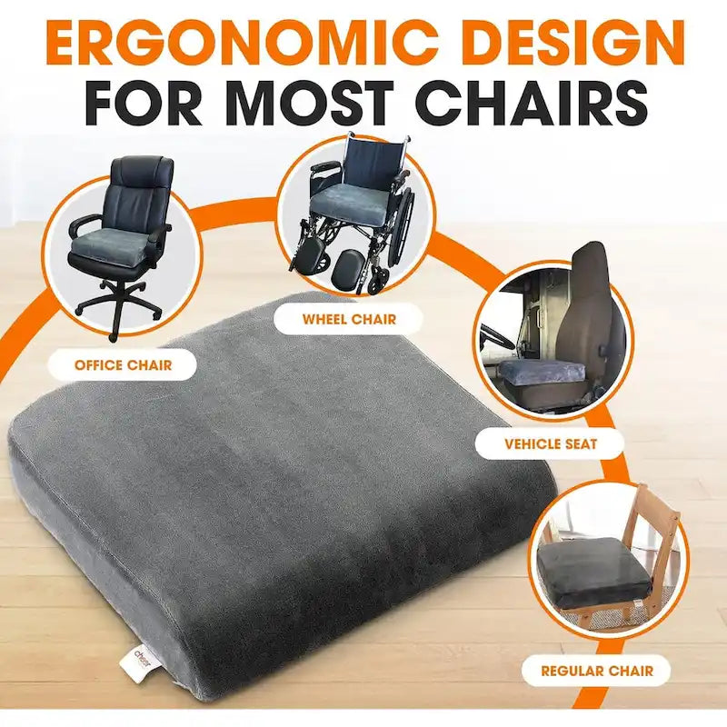 Coussin de siège extra large en mousse à mémoire de forme ultra-soutien