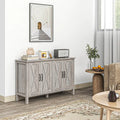 Buffet, Bahut de 47" avec 4 portes coulissantes et 2 étagères réglables, Meuble de bar à café style ferme