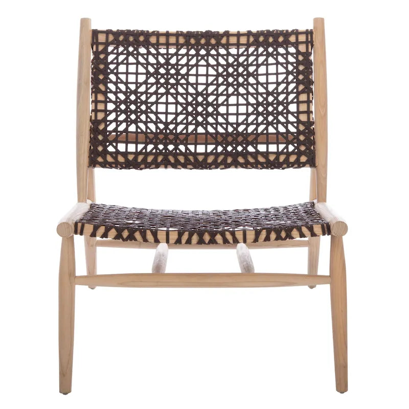 Fauteuil d'appoint tissé en cuir ouvert - 26 L x 32 P x 31 H - 26Lx31Px31H