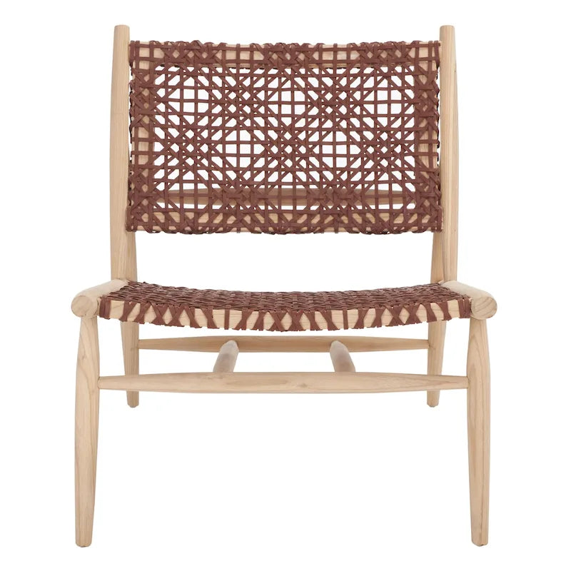 Fauteuil d'appoint tissé en cuir ouvert - 26 L x 32 P x 31 H - 26Lx31Px31H