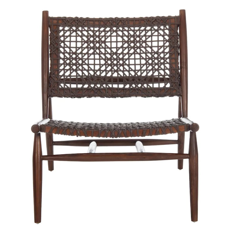 Fauteuil d'appoint tissé en cuir ouvert - 26 L x 32 P x 31 H - 26Lx31Px31H