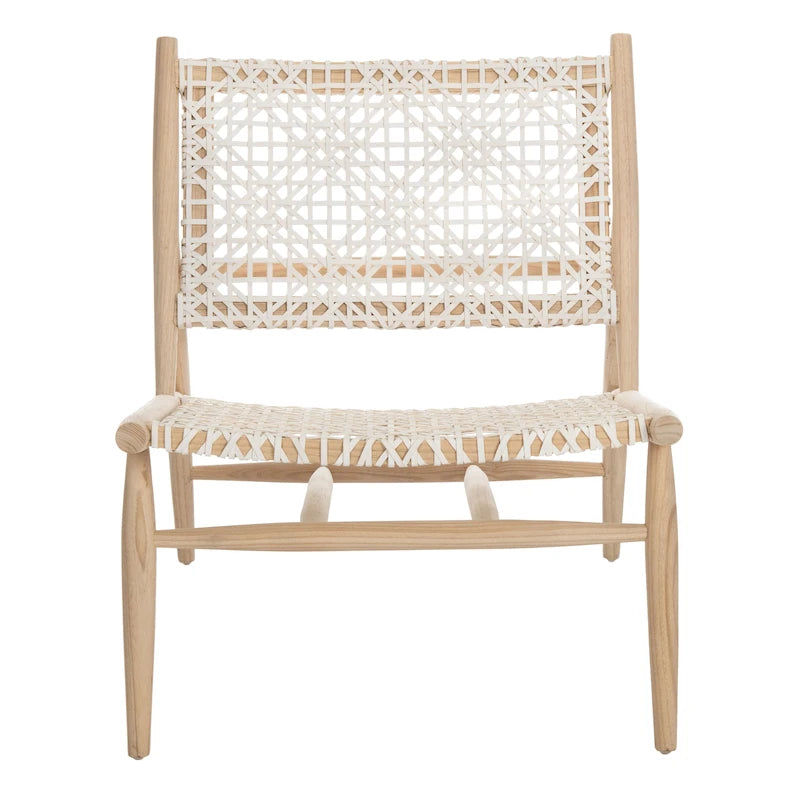 Fauteuil d'appoint tissé en cuir ouvert - 26 L x 32 P x 31 H - 26Lx31Px31H