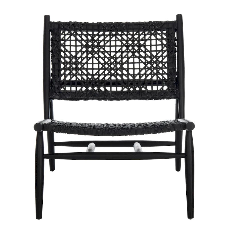 Fauteuil d'appoint tissé en cuir ouvert - 26 L x 32 P x 31 H - 26Lx31Px31H