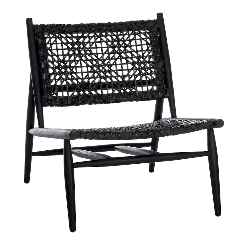 Fauteuil d'appoint tissé en cuir ouvert - 26 L x 32 P x 31 H - 26Lx31Px31H