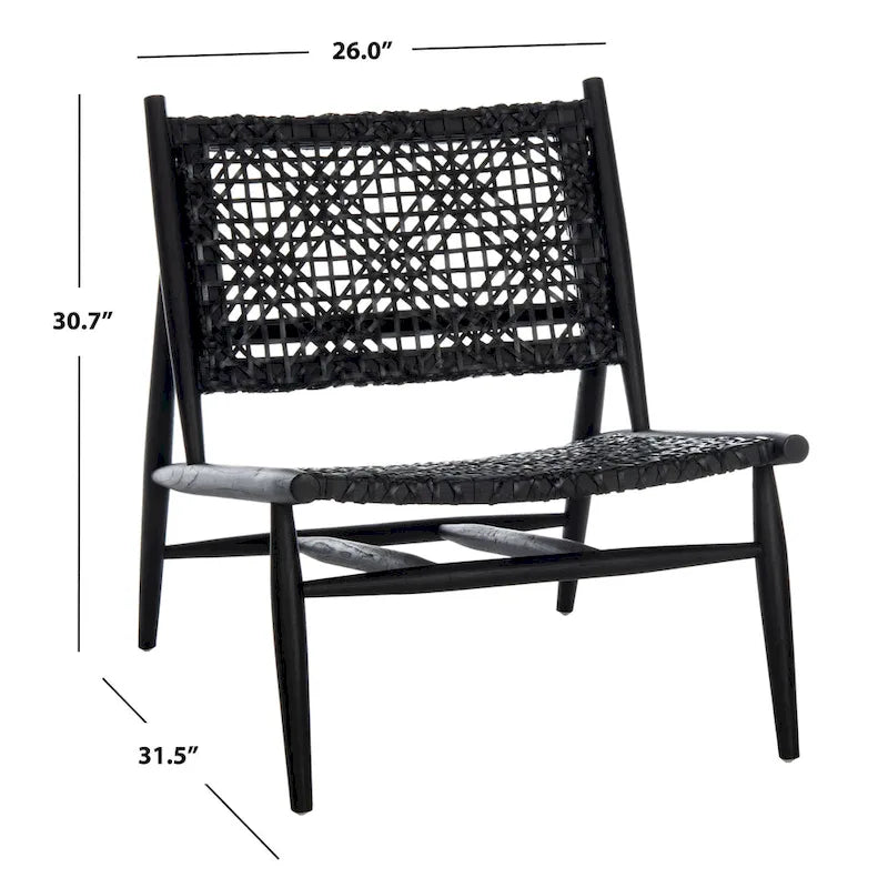 Fauteuil d'appoint tissé en cuir ouvert - 26 L x 32 P x 31 H - 26Lx31Px31H