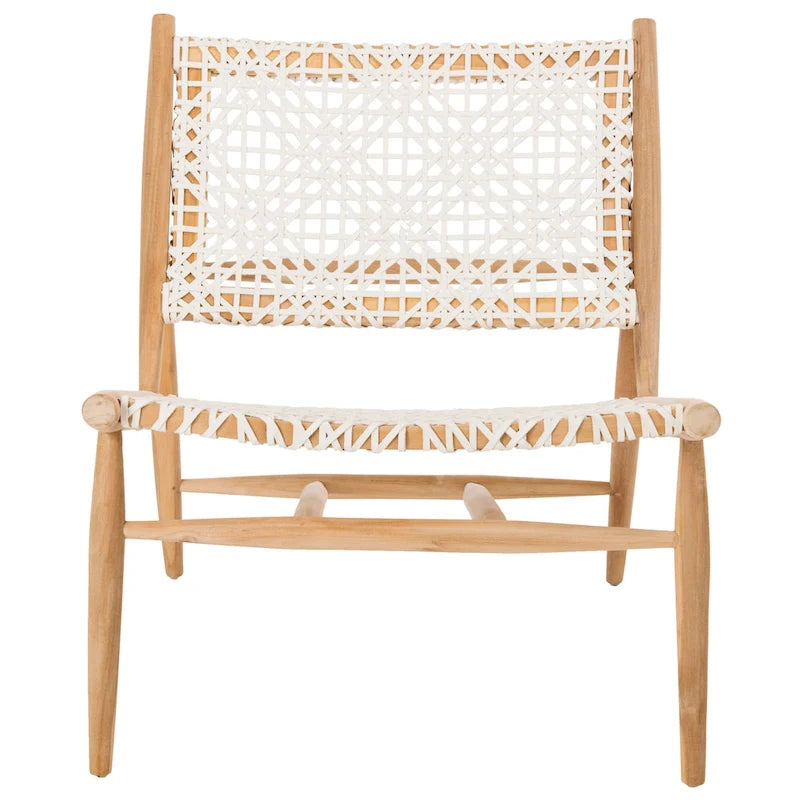 Fauteuil d'appoint tissé en cuir ouvert - 26 L x 32 P x 31 H - 26Lx31Px31H