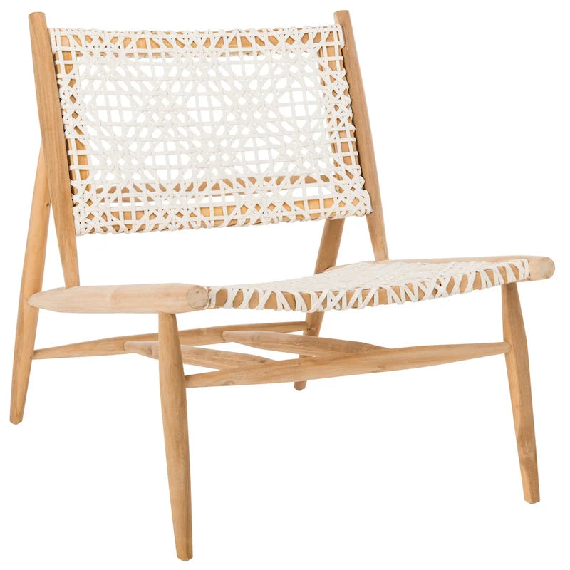 Fauteuil d'appoint tissé en cuir ouvert - 26 L x 32 P x 31 H - 26Lx31Px31H