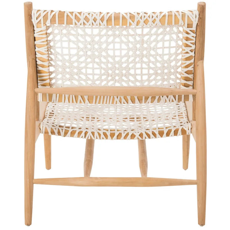 Fauteuil d'appoint tissé en cuir ouvert - 26 L x 32 P x 31 H - 26Lx31Px31H