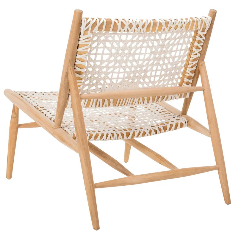 Fauteuil d'appoint tissé en cuir ouvert - 26 L x 32 P x 31 H - 26Lx31Px31H