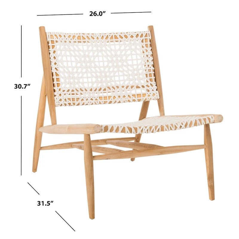Fauteuil d'appoint tissé en cuir ouvert - 26 L x 32 P x 31 H - 26Lx31Px31H
