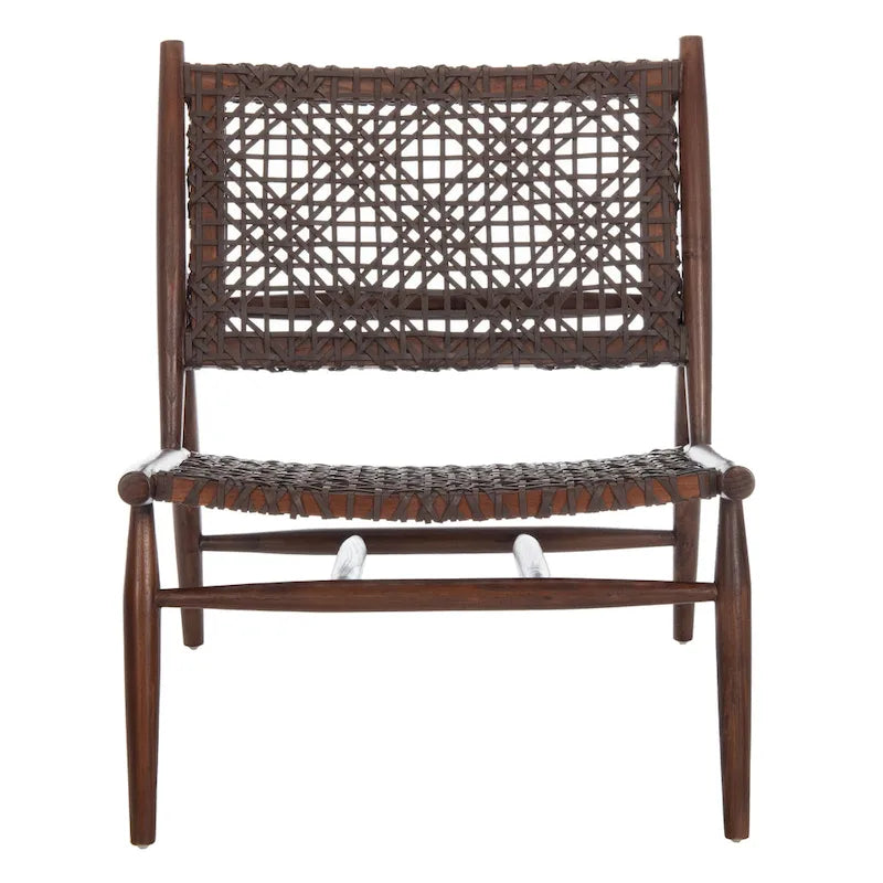 Fauteuil d'appoint tissé en cuir ouvert - 26 L x 32 P x 31 H - 26Lx31Px31H