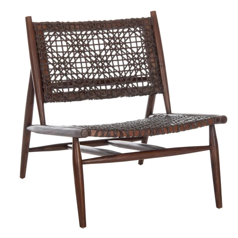 Fauteuil d'appoint tissé en cuir ouvert - 26 L x 32 P x 31 H - 26Lx31Px31H