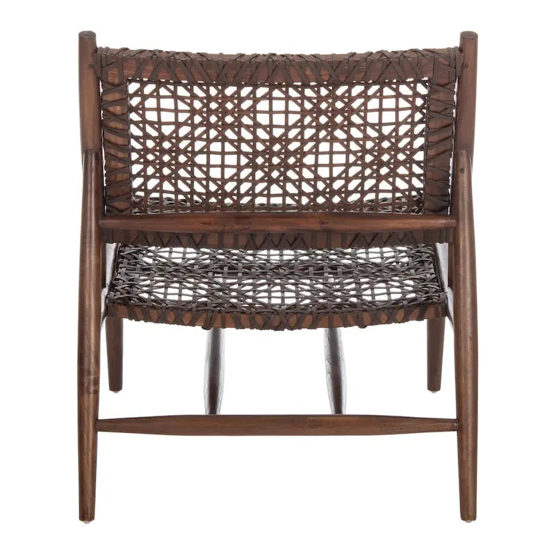 Fauteuil d'appoint tissé en cuir ouvert - 26 L x 32 P x 31 H - 26Lx31Px31H