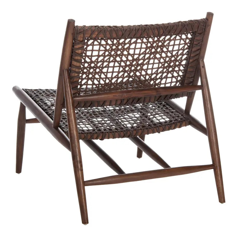 Fauteuil d'appoint tissé en cuir ouvert - 26 L x 32 P x 31 H - 26Lx31Px31H