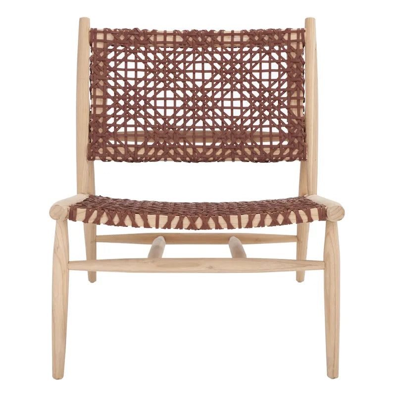 Fauteuil d'appoint tissé en cuir ouvert - 26 L x 32 P x 31 H - 26Lx31Px31H