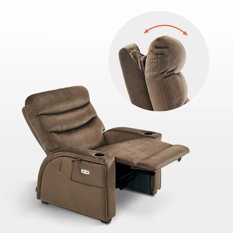 Fauteuil inclinable électrique zéro gravité avec appui-tête réglable pour salon, tissu
