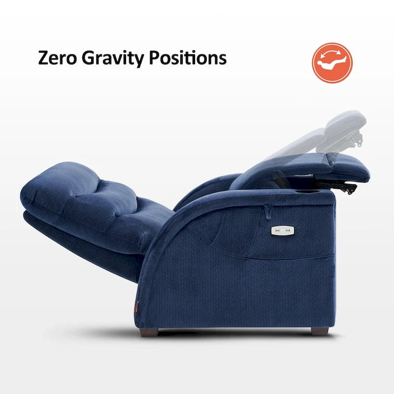 Fauteuil inclinable électrique zéro gravité avec appui-tête réglable pour salon, tissu