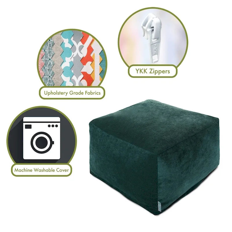 Pouf ottoman d'intérieur en velours