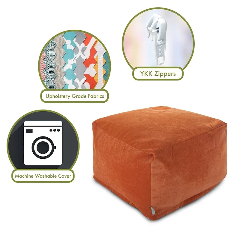 Pouf ottoman d'intérieur en velours