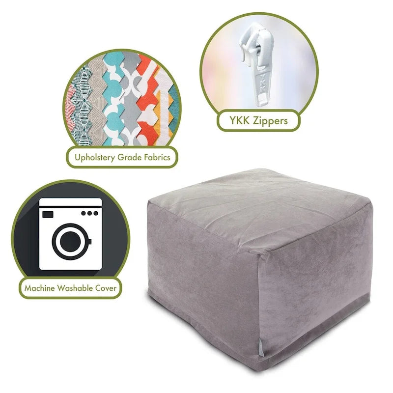 Pouf ottoman d'intérieur en velours