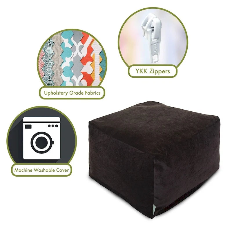 Pouf ottoman d'intérieur en velours