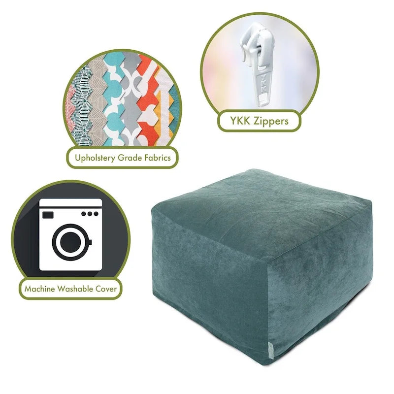 Pouf ottoman d'intérieur en velours