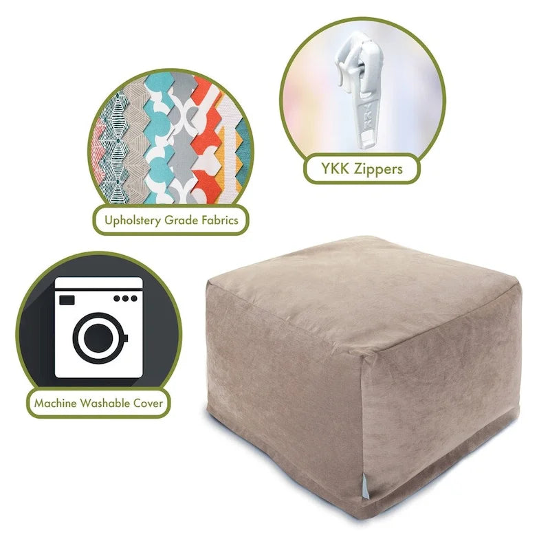 Pouf ottoman d'intérieur en velours