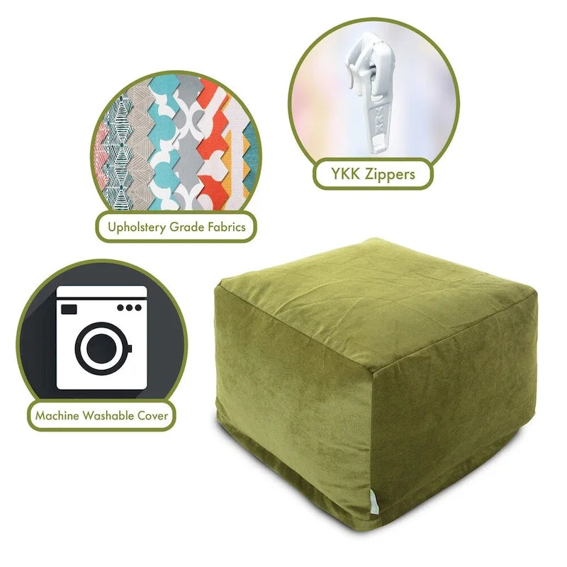 Pouf ottoman d'intérieur en velours
