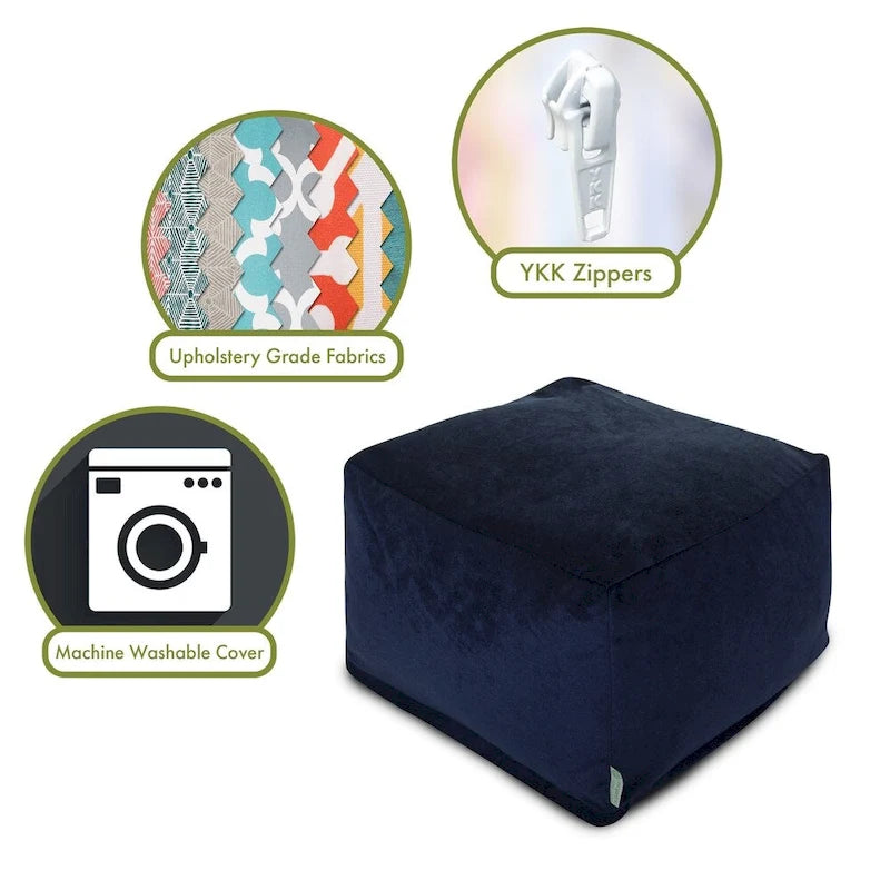 Pouf ottoman d'intérieur en velours