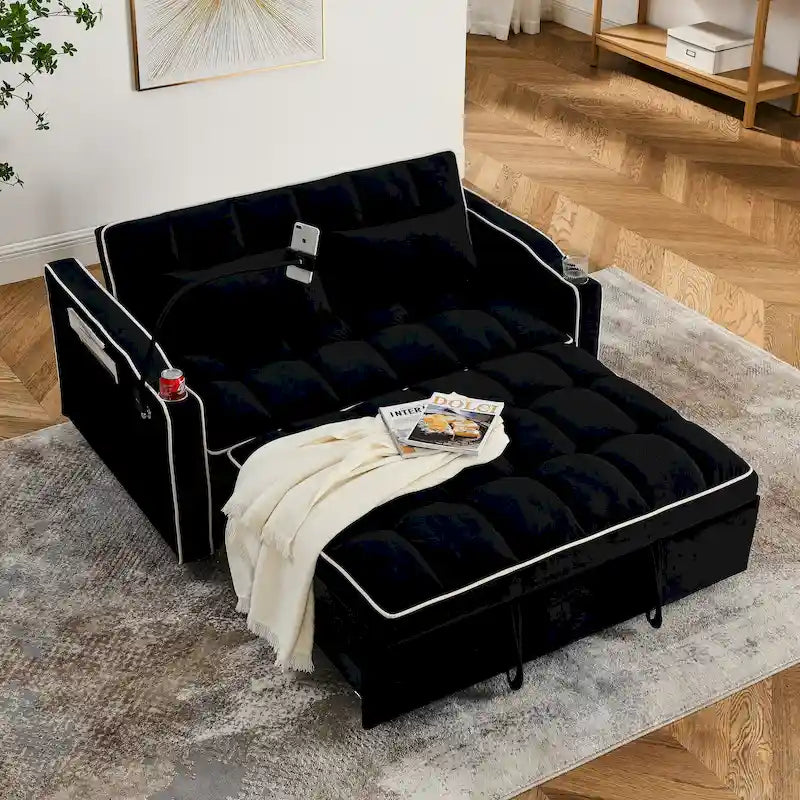 Canapé-lit pliable polyvalent de 55,51 pouces en 3 longueurs