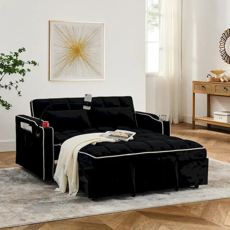 Canapé-lit pliable polyvalent de 55,51 pouces en 3 longueurs
