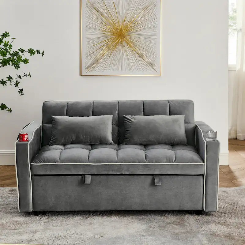 Canapé-lit pliable polyvalent de 55,51 pouces en 3 longueurs