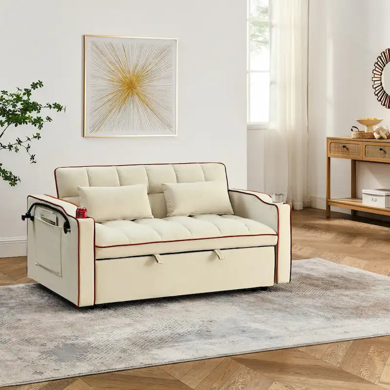 Canapé-lit pliable polyvalent de 55,51 pouces en 3 longueurs