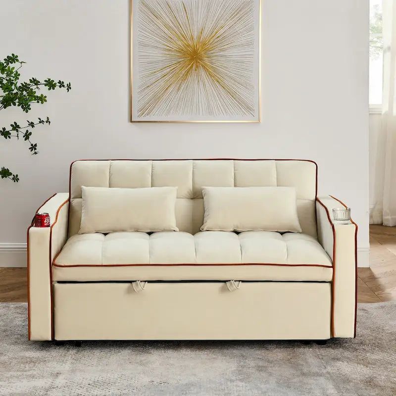 Canapé-lit pliable polyvalent de 55,51 pouces en 3 longueurs