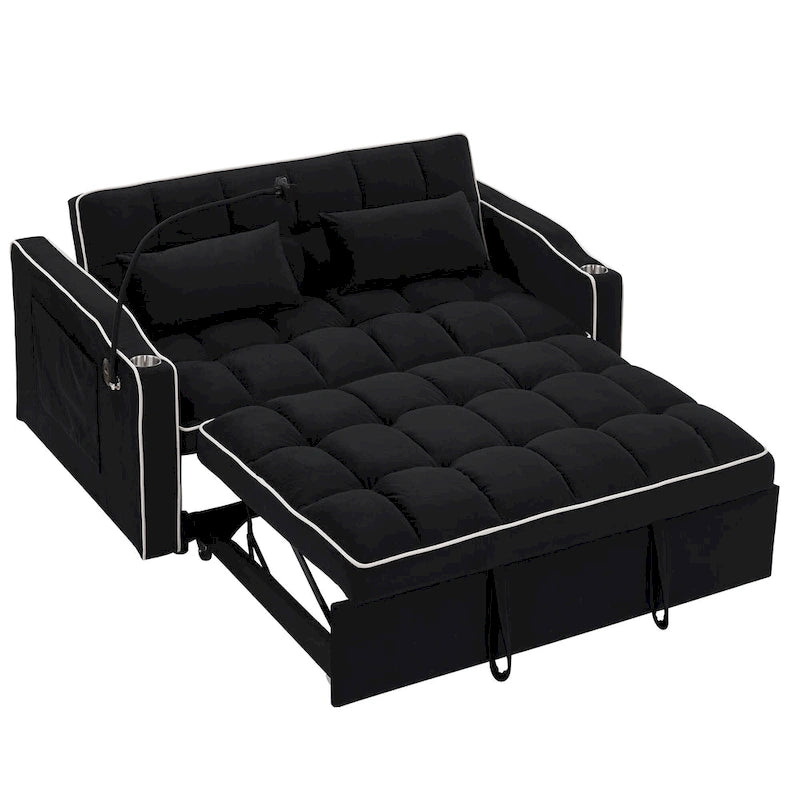 Canapé-lit pliable polyvalent de 55,51 pouces en 3 longueurs