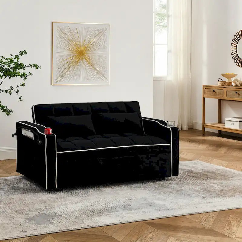 Canapé-lit pliable polyvalent de 55,51 pouces en 3 longueurs