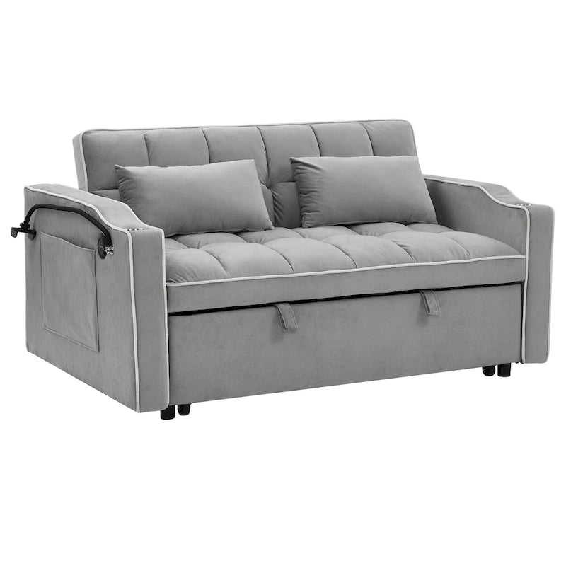 Canapé-lit pliable polyvalent de 55,51 pouces en 3 longueurs