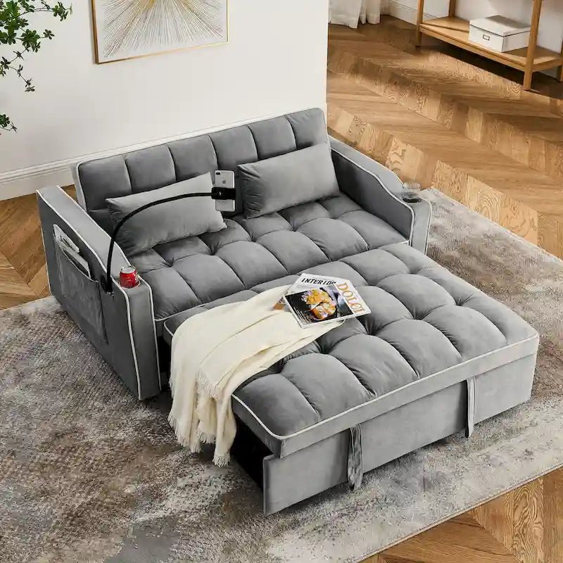 Canapé-lit pliable polyvalent de 55,51 pouces en 3 longueurs