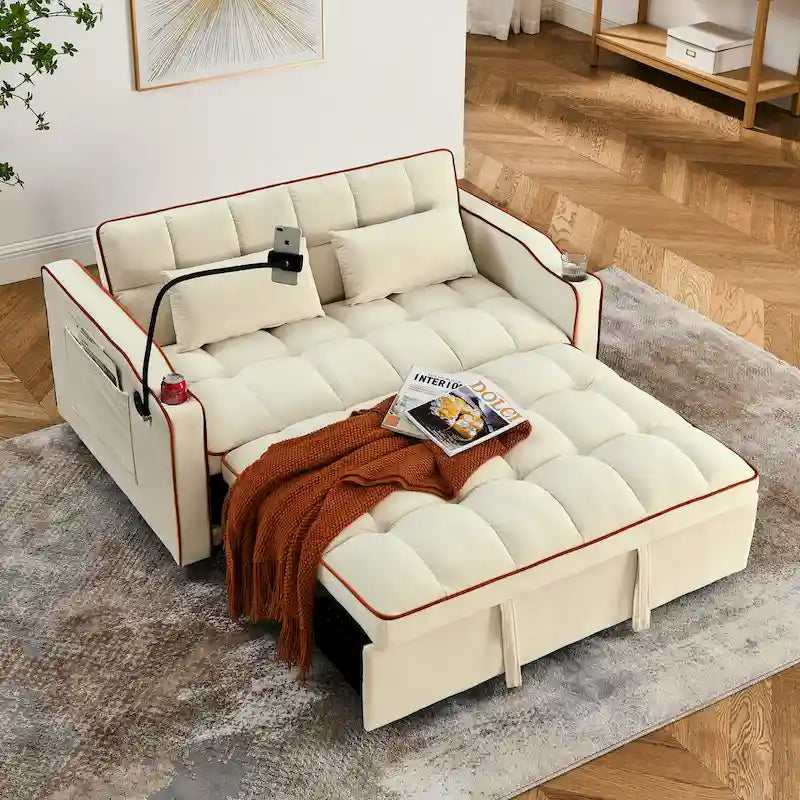 Canapé-lit pliable polyvalent de 55,51 pouces en 3 longueurs